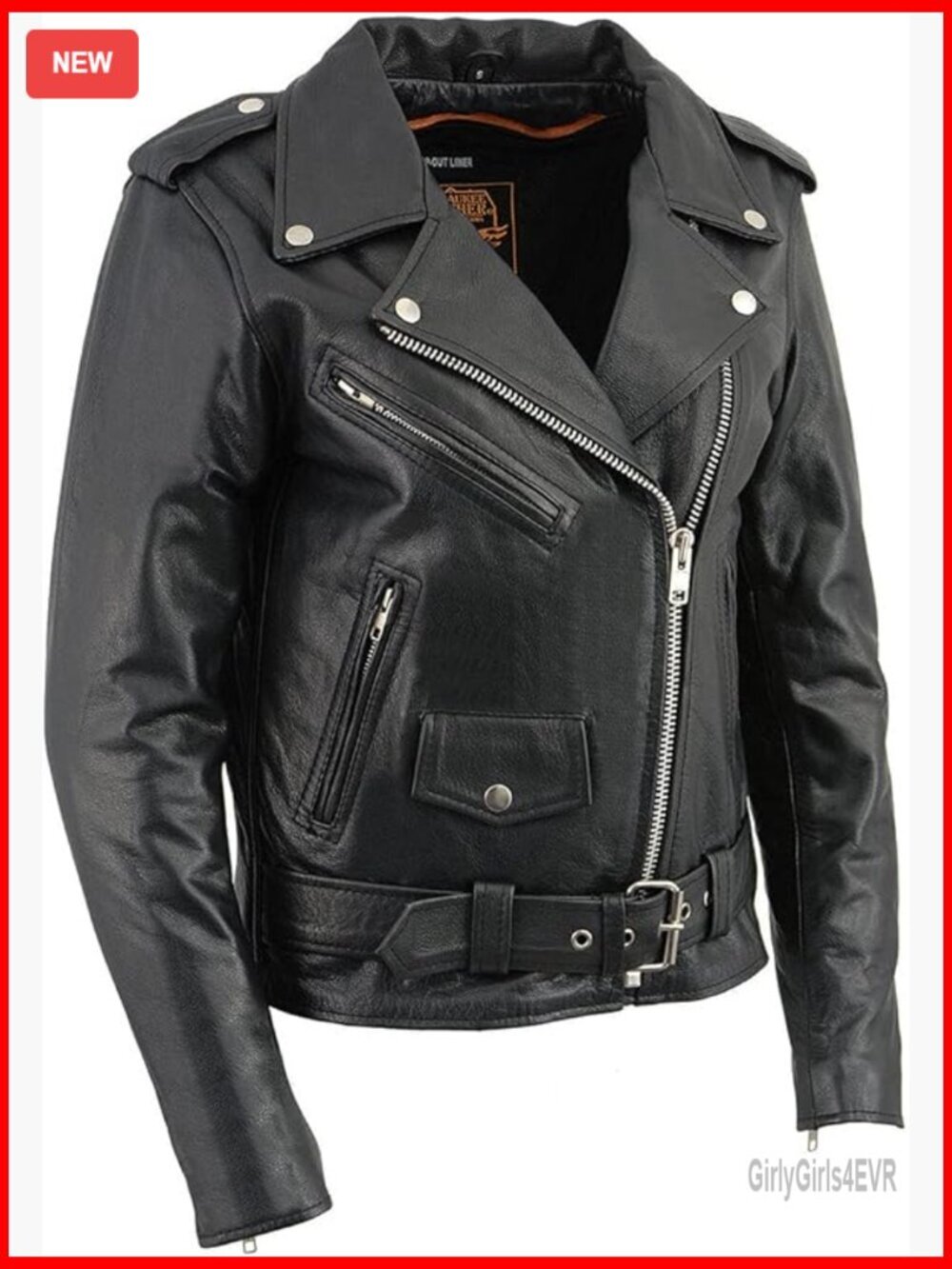 Premium Leather Motorcycle Jacket with Zip Out Liner & Patch Access
